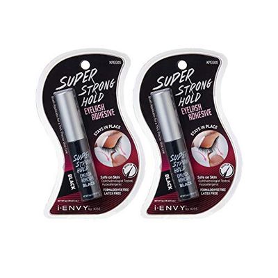 iENVY by KISS Super Strong Hold Eyelash Adhesive Black KPEG05 (2Pack) Brush On Latex Free