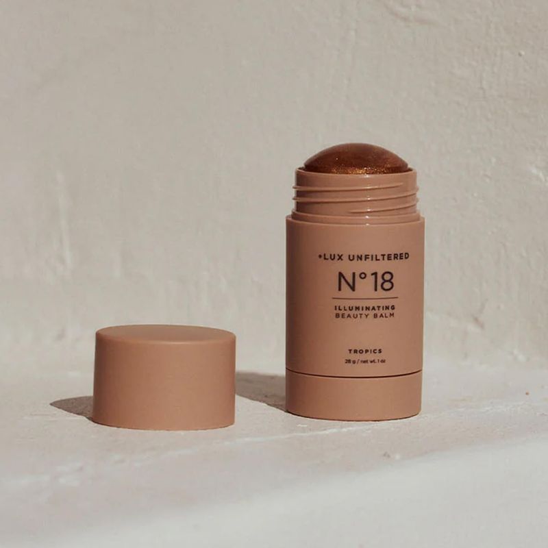 Lux Unfiltered N18 Illuminating Beauty Balm in Tropics (A Sheer Wash of Bronze), Non Toxic, Cruelty-Free, Vegan Bronzing Face Stick, Buildable and Blendable Face &amp; Body Color