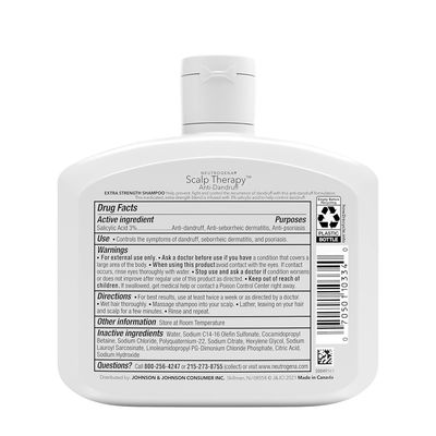 Neutrogena Scalp Therapy Anti-Dandruff Shampoo Extra Strength, with 3% salicylic acid, Fragrance Free, 12 fl oz