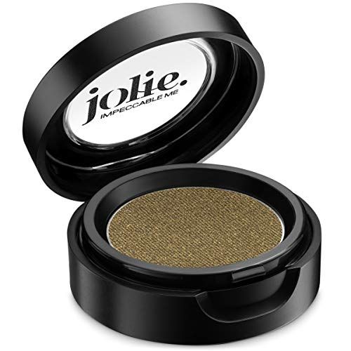 Jolie Cosmetics Powder Pressed Eyeshadows Matte, Metallic, Pearl Shimmer - Cruelty Free, Vegan, Single Pan Eyeshadow 1.48g Earth Tones (Olive Gold)