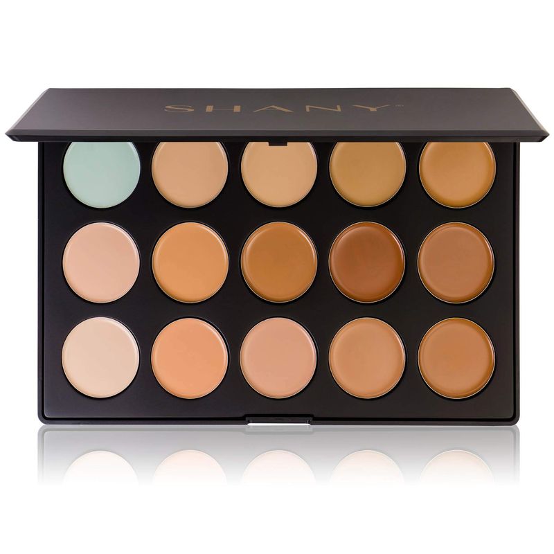 SHANY CONTOUR CAMO Professional Cream Foundation, Foundation Primer,Camouflage Concealer Makeup Palette - 15 Color Face Palette