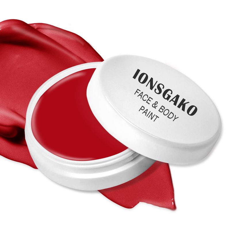 IONSGAKO Red Face Body Paint, Oil Based Face Paint Professional Red Body Face Paint Palette Makeup for Halloween Clown Stage Zombie Vampire Makeup