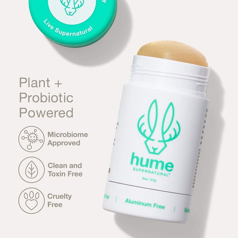 Hume Supernatural Roll On Aluminum Free Deodorant for Women &amp; Men - Safe for Sensitive Skin - Probiotic and Plant-Based - Long-Lasting Moisture Absorbing - Clean and Effective - Desert Bloom, 1-Pack