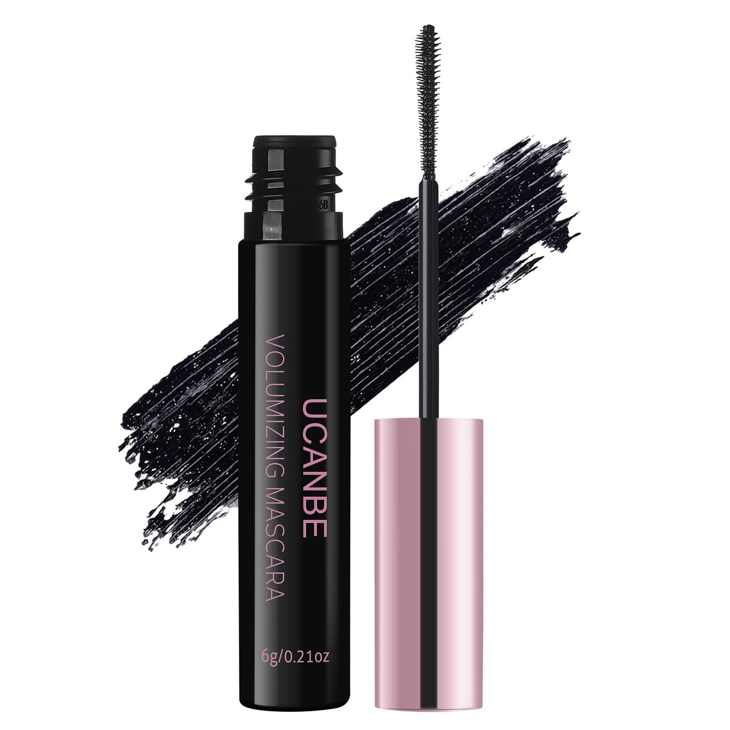 UCANBE Black Waterproof Mascara for Volume and Length, Natural Defining Curling Long-Lasting Eyelashes, No Flaking, No Smudging, No Clumping