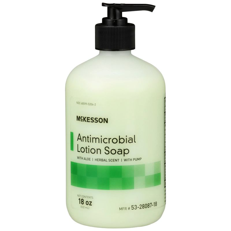 McKesson Antimicrobial Lotion Hand Soap with Aloe, Herbal Scent, 18 oz