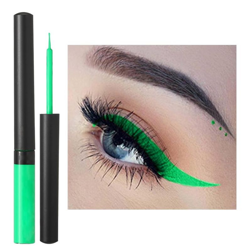 Kilshye Matte Eyeliner Glow Liquid Eyeliners Highpigment Smooth Eye Liner Cosplay Fluorescent Eyes Makeup for Women and Girls Pack of 1 (Green 35)