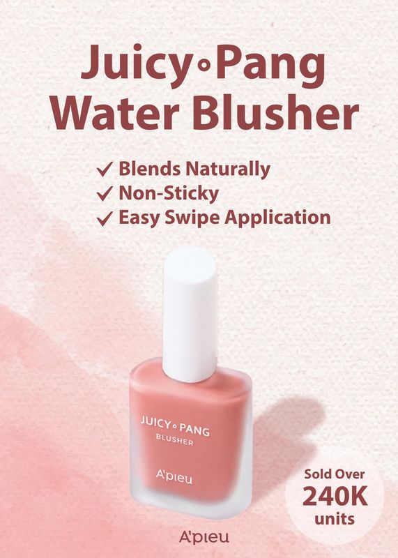 A'PIEU JUICY-PANG WATER BLUSHER (PK03 - Guava Pearl) Korean liquid blush for cheeks k beauty makeup