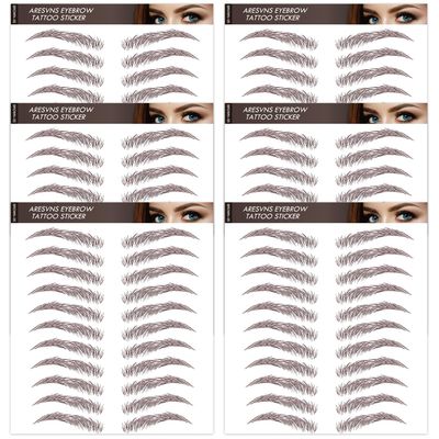 Aresvns 66 Pairs 4D Eyebrow Tattoos Brown! Waterproof Imitation fake eyebrows (Only for People without Eyebrows)