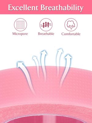 TEOYALL PE Lash Tapes, 5 Rolls Adhesive Micropore Breathable Pink Eyelash Extension Tapes Lash Extensions Supplies - 9 meter10 Yard Each Roll (5 Rolls)