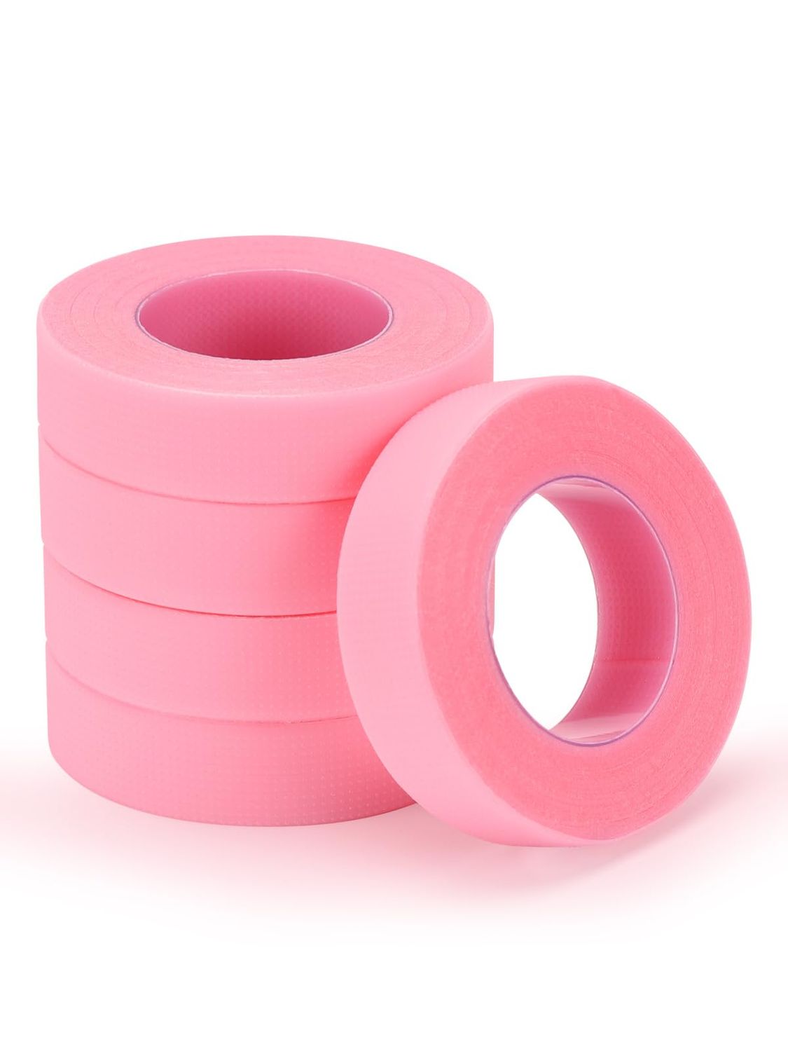 TEOYALL PE Lash Tapes, 5 Rolls Adhesive Micropore Breathable Pink Eyelash Extension Tapes Lash Extensions Supplies - 9 meter10 Yard Each Roll (5 Rolls)