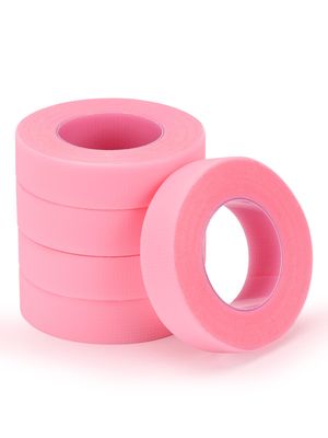 TEOYALL PE Lash Tapes, 5 Rolls Adhesive Micropore Breathable Pink Eyelash Extension Tapes Lash Extensions Supplies - 9 meter10 Yard Each Roll (5 Rolls)