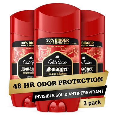 Old Spice Antiperspirant and Deodorant for Men, Invisible Solid, Swagger Scent, 3.4 oz (Pack of 3)