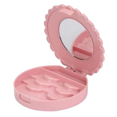 YiQiYi Cosmetic Case with Mirror Eyelash Case Makeup Storage Box Travel Cosmetic Bag Pink Place Eyelashes