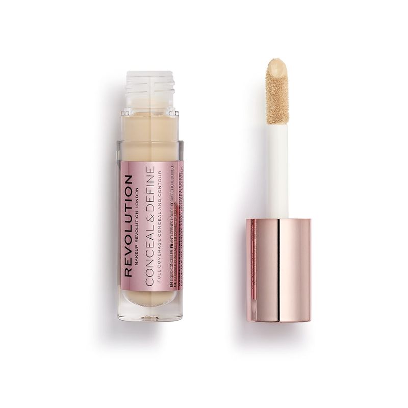 Revolution Beauty, Conceal &amp; Define Concealer, Full Coverage &amp; Lightweight, Long-Lasting Matte Finish, Vegan &amp; Cruelty Free, C6 Fair or Light Skin Tones, 0.14 Oz.