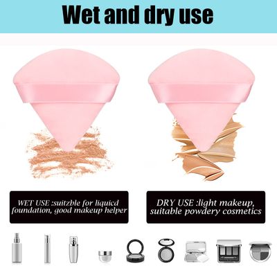 8 Pcs Cotton Powder Puff Face,JASSINS Triangle super soft for Both dry and wet Makeup SettingConcealerLoose and Body PowderFoundationBlush Makeup Sponge Set (Pink)
