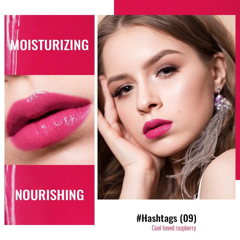Oulac Moisturizing Shine Rose Pink Lipstick for Women, 2 in 1 Tinted Lip Balm for Winter, Hydrated Juicy and Glossy Lip Color for Dry, Cracked and Chapped Lips, Vegan 2.2g0.07oz (09)