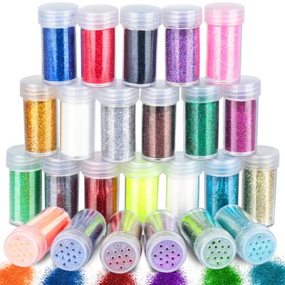 LEOBRO 24 Colors Body Glitter, Extra Fine Glitter, Festival Glitter Makeup Glitter Cosmetic Glitter for Nail Art Face Body Hair, Resin Art Crafts Eyeshadow Lip Gloss Making