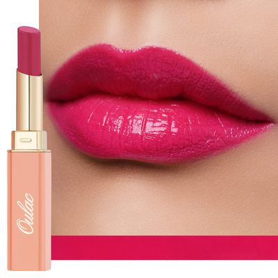 Oulac Moisturizing Shine Rose Pink Lipstick for Women, 2 in 1 Tinted Lip Balm for Winter, Hydrated Juicy and Glossy Lip Color for Dry, Cracked and Chapped Lips, Vegan 2.2g0.07oz (09)