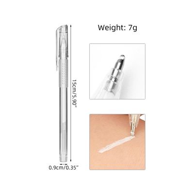 ATOMUS Skin Marker Pen Eyebrow Mapping Pen 1 Pen  3pcs Replacement Refills Eyebrow Micro-blading Marker Pen Permanent Makeup Position Mapping Mark Tools (White)