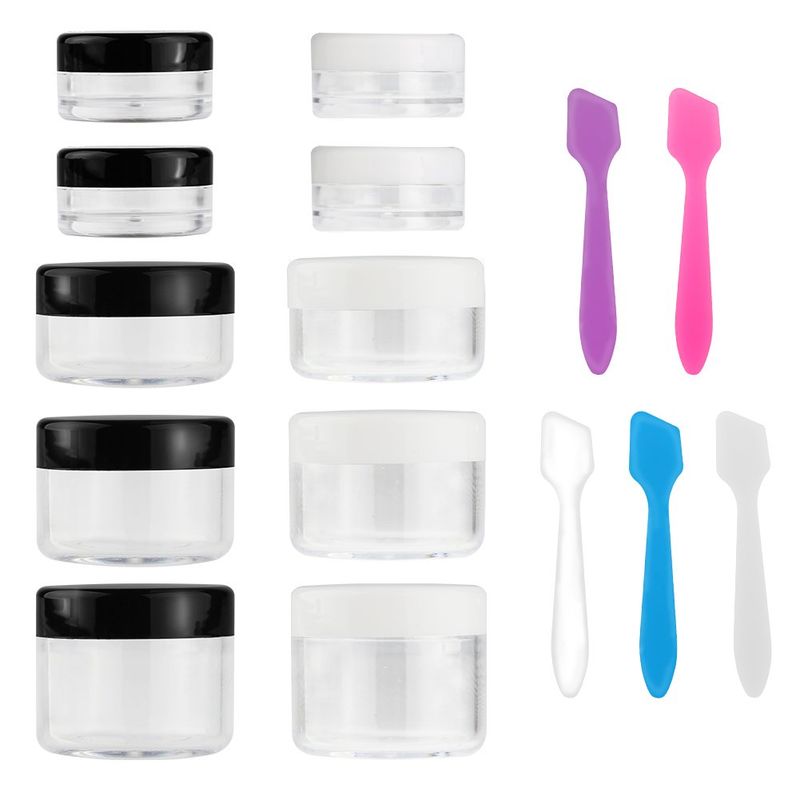 Accmor 10 Pieces Makeup Travel Containers with Lids 35 1015 20 Gram Size Cosmetic Jars with 5 Pieces Mini Spatulas for Gift(random color)