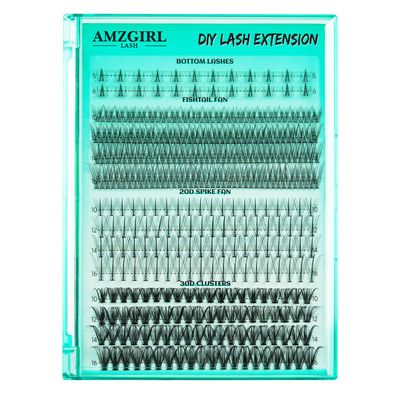 Lash Clusters 312 pcs Eyelashes Extension Wispy Individual Cluster Lashes with Bottom Lashes 4 Styles Soft Natural Look Lash For DIY Eyelash Extensions at Home By AMZGlRL (4Styles,D-Mix5-16mm)