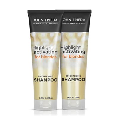 John Frieda Sheer Blonde Brightening Shampoo with Avocado Oil and Vitamin C - Revives Dull Highlights for Lighter Blondes, 8.45 Fl Oz