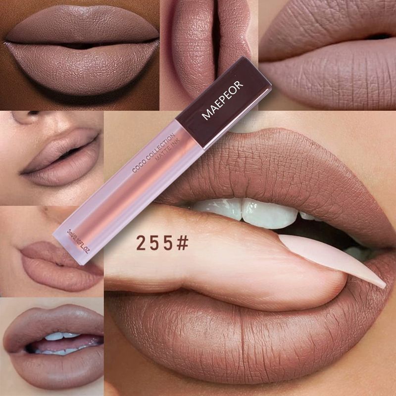 MAEPEOR Matte Liquid Lipstick Set 5 Colors High-pigmented Smooth Creamy Lipstick Long-lasting Non-Stick Cup Not Fade Lip Combo Set for All Skin