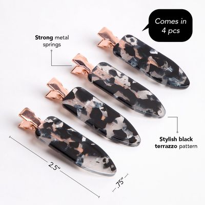 Kitsch Creaseless Hair Pins, No Crease Hair Clips for Makeup, No Bend Hair Clips for Styling, Stylish Makeup Hair Clips &amp; Hair Styling Clips, Pin Curl Clips for Hair, 4pc Set