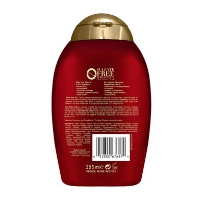 OGX Frizz-Free  Keratin Smoothing Oil Shampoo, 5 in 1, for Frizzy Hair, Shiny Hair