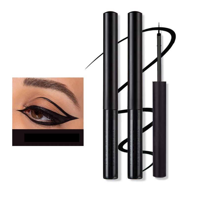 CAHIUYOA 2PCS Liquid Black Eyeliner Pencil Set,Liquid Eyeliner Pen Matte Colorful Eyeliner Waterproof High Pigmented Eye Liner Makeup