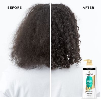 PANTENE PRO-V Smooth &amp; Sleek Conditioner, 25.1 oz, Twin Pack and Intense Rescue Shot Treatment 0.5 oz for dry hair