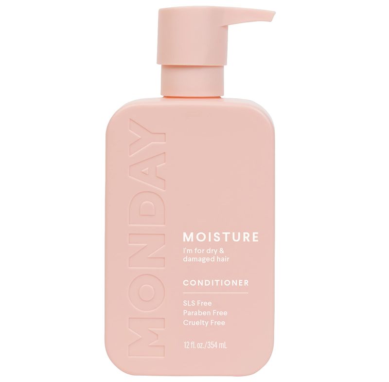 MONDAY HAIRCARE Moisture Conditioner 12oz for Dry, Coarse, Stressed, Coily and Curly Hair, Made from Coconut Oil, Rice Protein, Shea Butter, &amp; Vitamin E, 100% Recyclable Bottles (350ml) (10434)