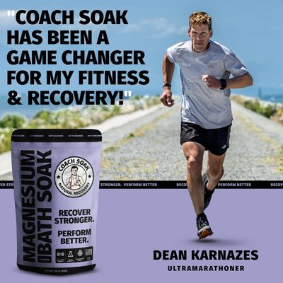 Coach Soak Magnesium Flakes Bath Soak - Absorbs Faster Than Epsom Salt Bath Soak for Pain - Recovery Bath Salts with Dead Sea Salt, 21 Minerals and Essential Oils (Calming Lavender)