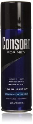 Consort For Men Hair Spray Unscented Extra Hold 8.30 oz (Pack of 3)