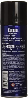 Consort For Men Hair Spray Unscented Extra Hold 8.30 oz (Pack of 3)