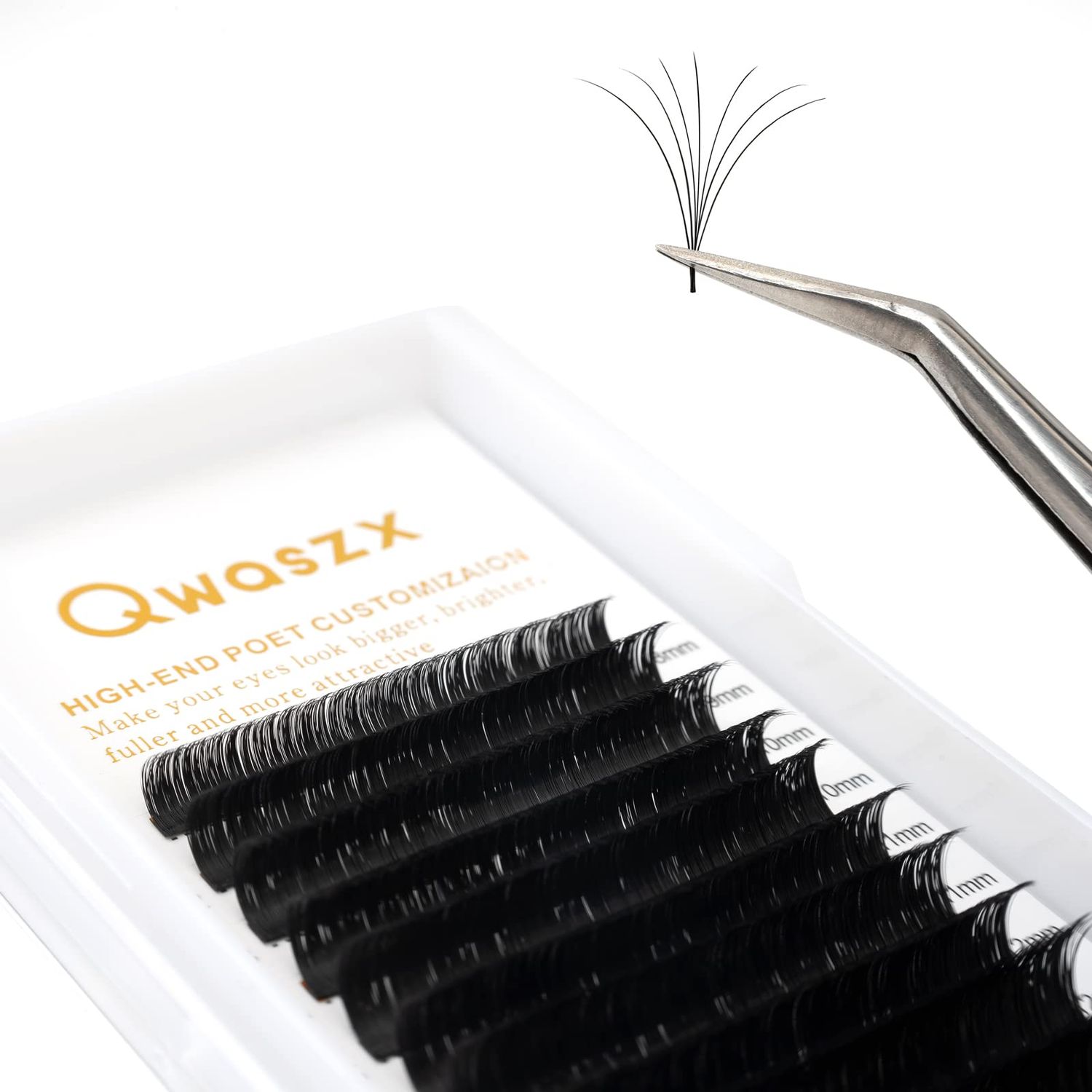 Qwaszx Eyelash Extension fan eyelash curling 0.050.07 C  D curling 8-15mm mixed expansion curling convenient flowering eyelashes(0.07-D Curl 8-15mm)