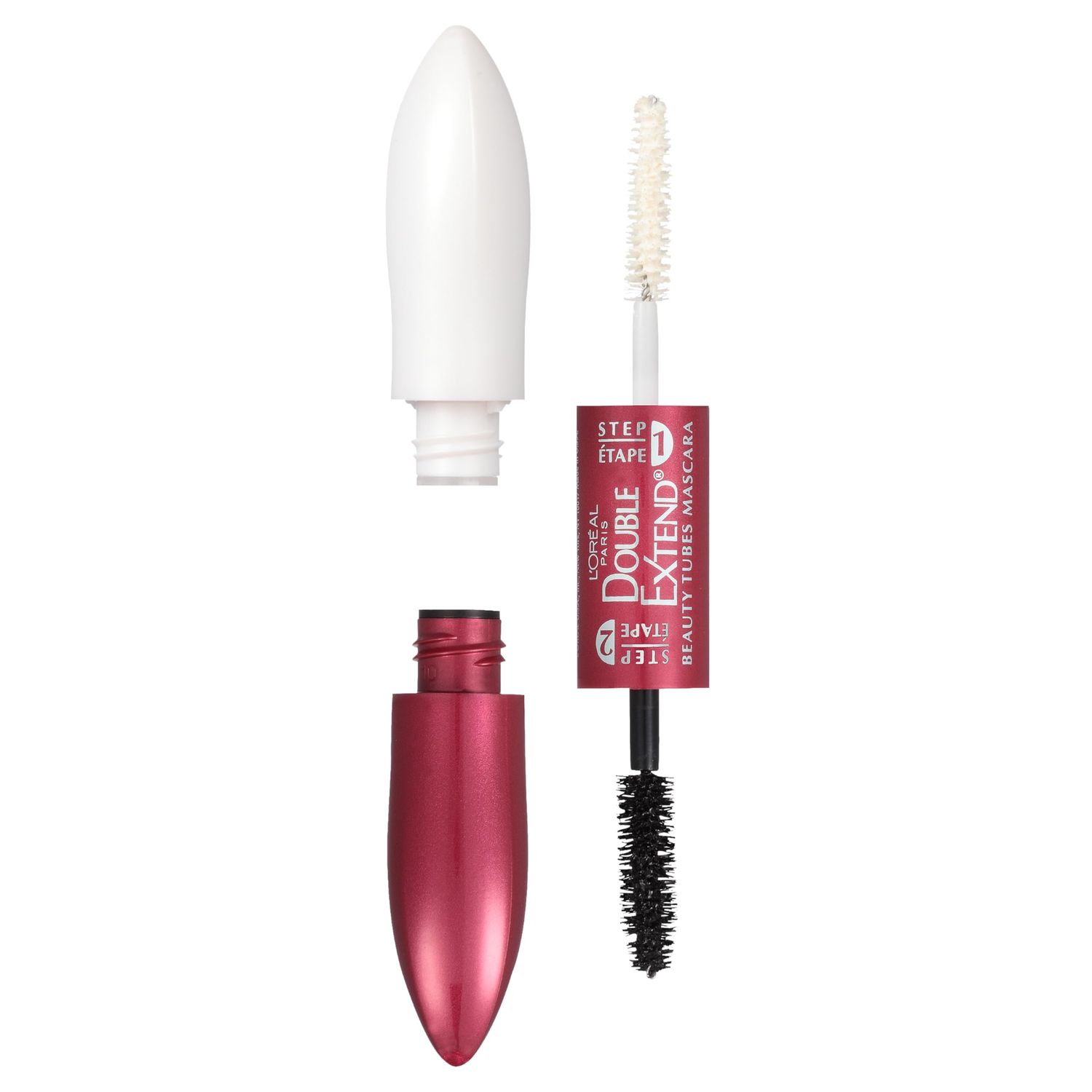 L&#39;Oreal Paris Makeup Double Extend Tubing Mascara, Lengthening 2 Step Mascara, Smudgeproof, Black
