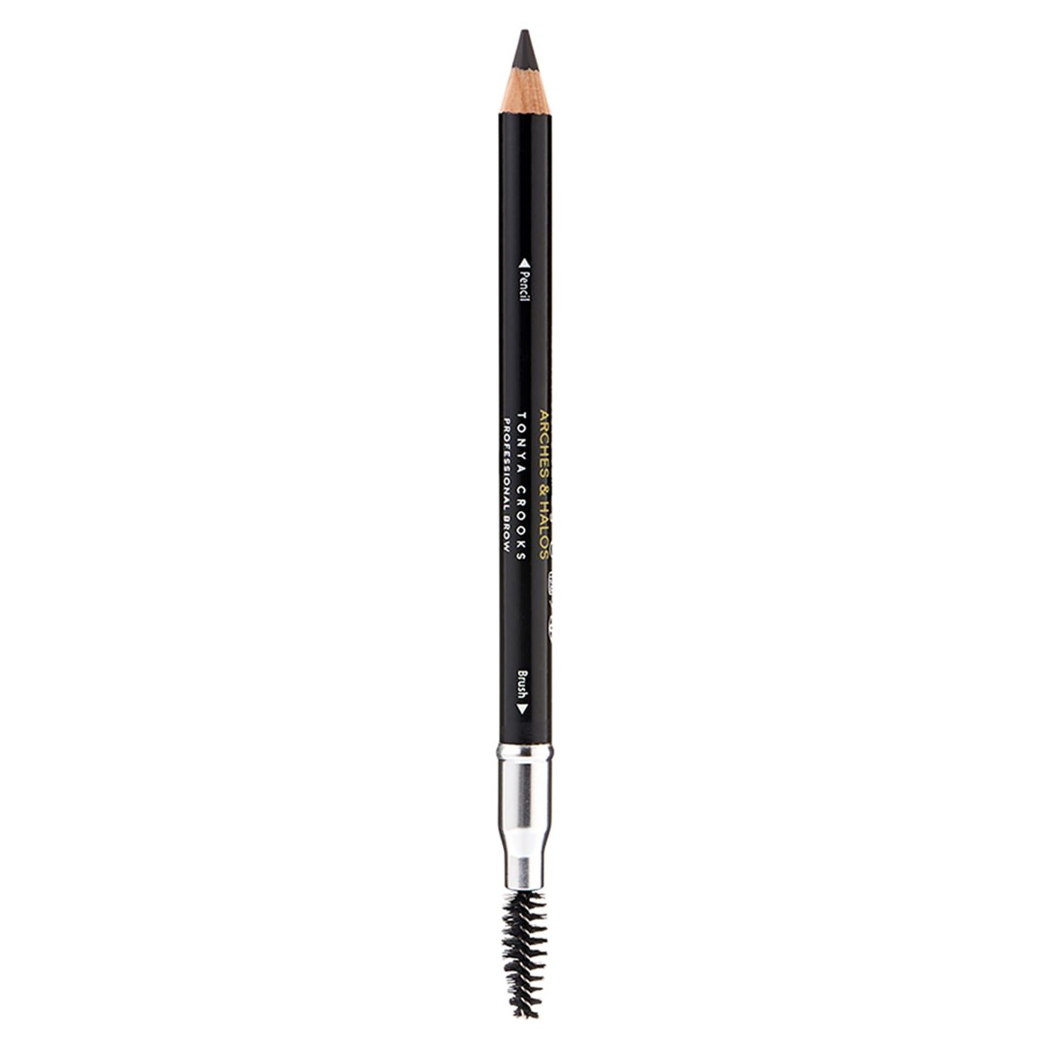 Arches &amp; Halos Precision Brow Shaping Pencil - Double Sided Eyebrow Filler and Spoolie Brush - Creamy Texture for Shaping and Defining With Ease - Vegan, Cruelty Free - Charcoal - 0.070 oz