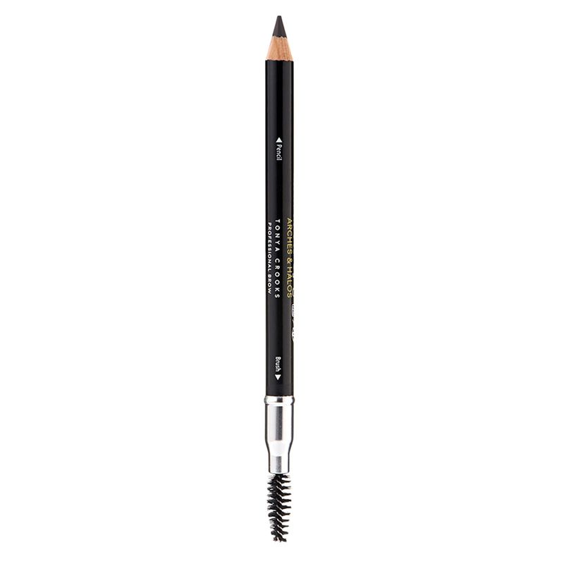 Arches &amp; Halos Precision Brow Shaping Pencil - Double Sided Eyebrow Filler and Spoolie Brush - Creamy Texture for Shaping and Defining With Ease - Vegan, Cruelty Free - Charcoal - 0.070 oz
