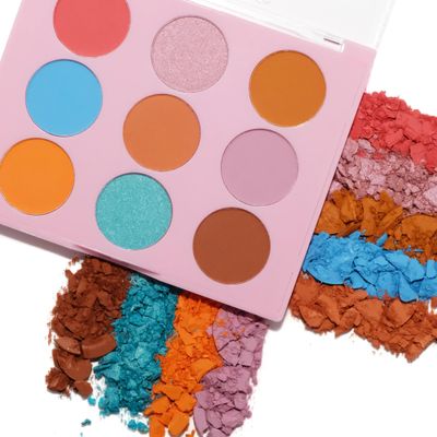 Beauty Bakerie Cosmetics Highly Pigmented Eye Shadow Makeup Palette, SparklyGlitterShimmerMetallicMatte Eyeshadow Look, Vegan, Cruelty-Free, Paraben-Free, 9 Shades, Rainbow Marshmallows