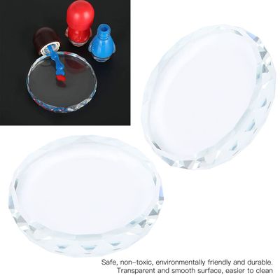 2PCS Nail Art Painting Color Toning Glass Board, Mixed Color Palette Makeup Display Board,Nail Polish False Eyelash Glue Hold Makeup Pallet Nail Art Display Cosmetic Mixing Tools
