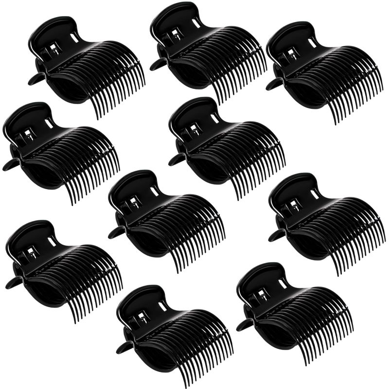 MEDOCA Hot Roller Clips -10PCS Hair Roller Clips - Hair Curler Claw Clip - Replacement Roller Clips for Women Girls Hair Section Styling - Black