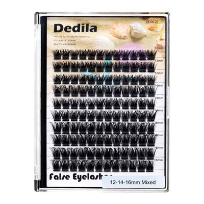 Dedila 120 Pcs Handmade D Curl Makeup Clusters Eye lashes Extensions Mixed 10-12-14-16mm12-14-16mm14-16-18mm D Curl Soft and Lightweight Individual false eyelashes Wide Stem (Mixed 12-14-16mm)