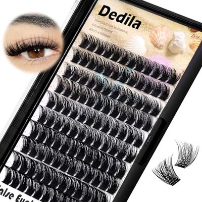 Dedila 120 Pcs Handmade D Curl Makeup Clusters Eye lashes Extensions Mixed 10-12-14-16mm12-14-16mm14-16-18mm D Curl Soft and Lightweight Individual false eyelashes Wide Stem (Mixed 12-14-16mm)