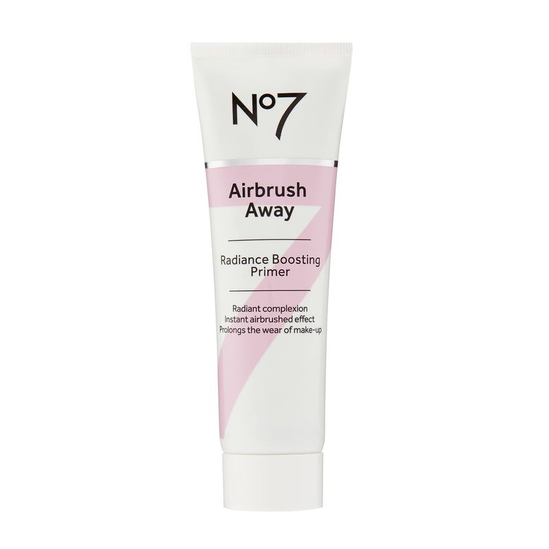 No7 Airbrush Away Radiance Boosting Foundation Primer - Illuminating Glow Primer for Seamless Makeup Application - Leaves Skin Dewy, Smooth &amp; Radiant - Extends Makeup Wear (30ml)