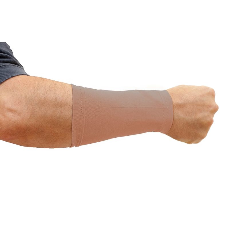 Tatjacket Tattoo Cover Up Concealer Sleeve, (2-PACK), Forearm or Ankle coverage, UPF 50 Protection, for Men &amp; Women (Unisex), BROWN, ONE SIZE