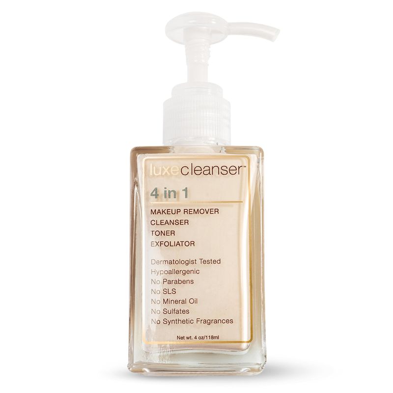 Luxe Cleanser All-in-One Hypoallergenic Face Cleanser  Natural Makeup Remover Face Wash  Exfoliator for All Skin Types - No Parabens, No Silicones - W Organic Botanicals Thyme, Pineapple &amp; Papaya