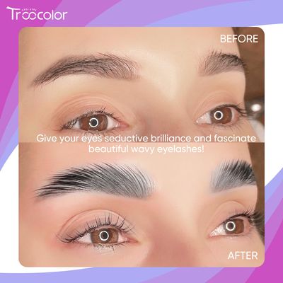 Troocolor Lash Lift and Tint Kit, Eyelash Perm Kit with Black Dye Easy for Beginners &amp; Pro DIY Instant Brow Lamination and Tint Set Use at Home &amp; Salon Eyebrow Color