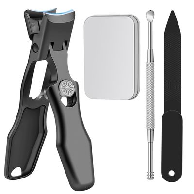 Nail Clippers for Men &amp; Women with Catcher - Heavy Duty Premium Steel Toenail Clippers for Thick Toenails, Ultra Sharp Finger Nail Clippers for Seniors, Long Handle, Wide Jaw, Safety Lock Nail Cutter