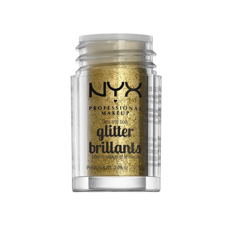 NYX PROFESSIONAL MAKEUP Face &amp; Body Glitter, Gold